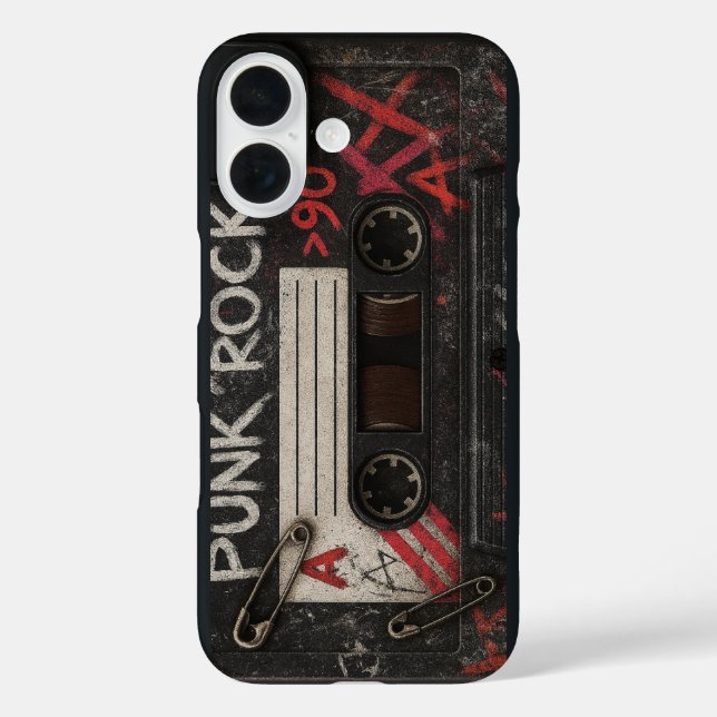 Punk Rock Apple iPhone 16 Case (Back)