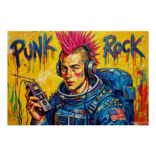 PUNK ROCK ASTRONAUT 4 POSTER