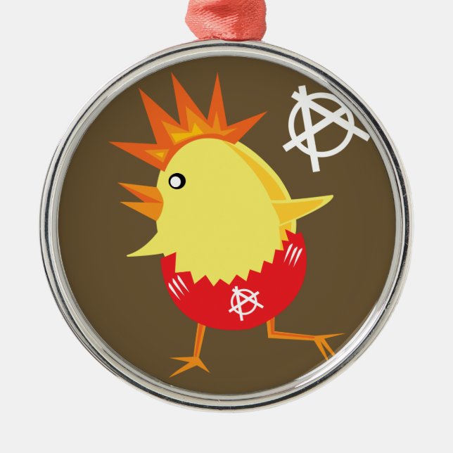 Punk Rock Chicken Metal Tree Decoration (Front)