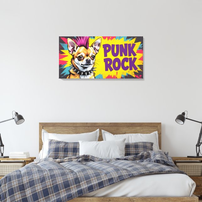 PUNK ROCK-CHIHUAHUA CANVAS PRINT (Insitu(Bedroom))