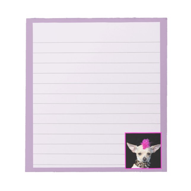 Punk Rock  Chihuahua  dog notepad (Front)