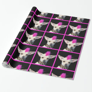 Punk Rock chihuahua dog wrapping paper