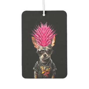 Punk Rock Chihuahua Pink Mohawk Music Lover Pet Do Car Air Freshener