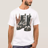 Punk Rock Combat Boots London Skyline Grunge Peace