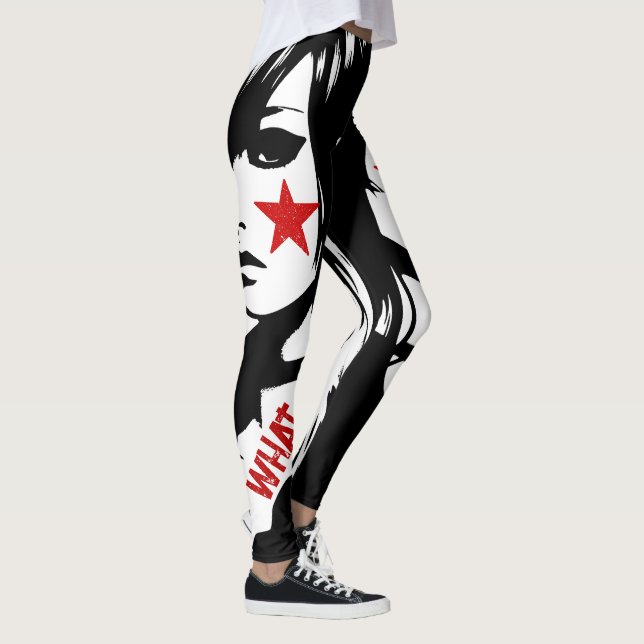 Punk Rock Custom Quote Text Street Art Graffiti  Leggings (Right)