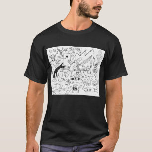 Punk Rock Doodle #27 Mix Black T-Shirt