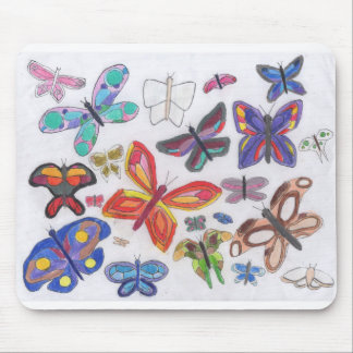 Punk Rock Doodle #28 Butterflies Colour Mouse Mat