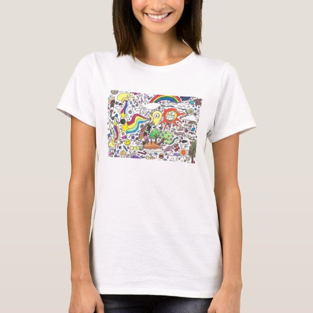 Punk Rock Doodle #5 Happy Sunshine Colour Women's T-Shirt (Front)