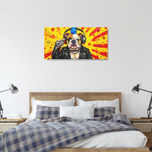 PUNK ROCK FOREVER-BULL DOG-5 CANVAS PRINT