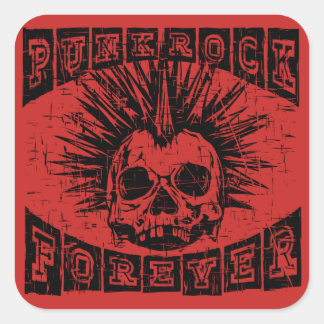 punk rock forever square sticker