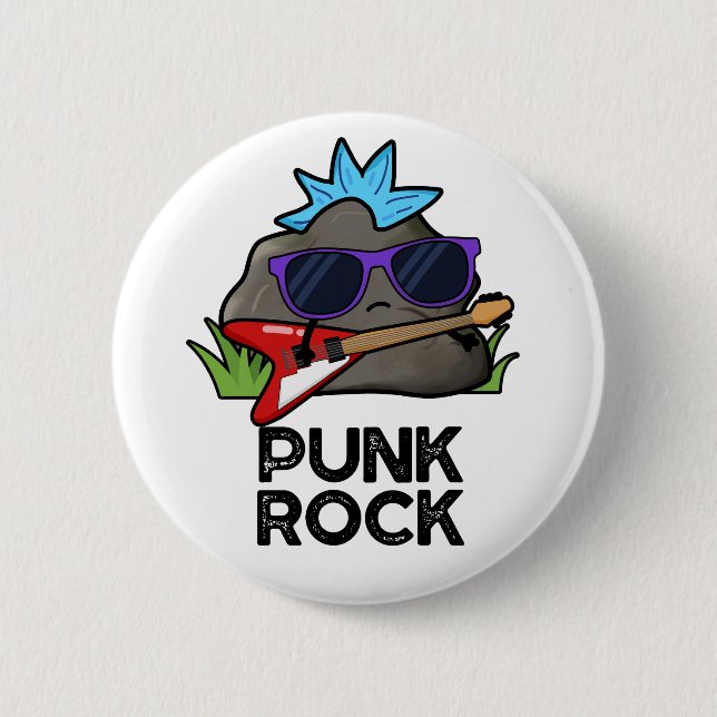 Punk Rock Funny Music Pun  6 Cm Round Badge (Front)