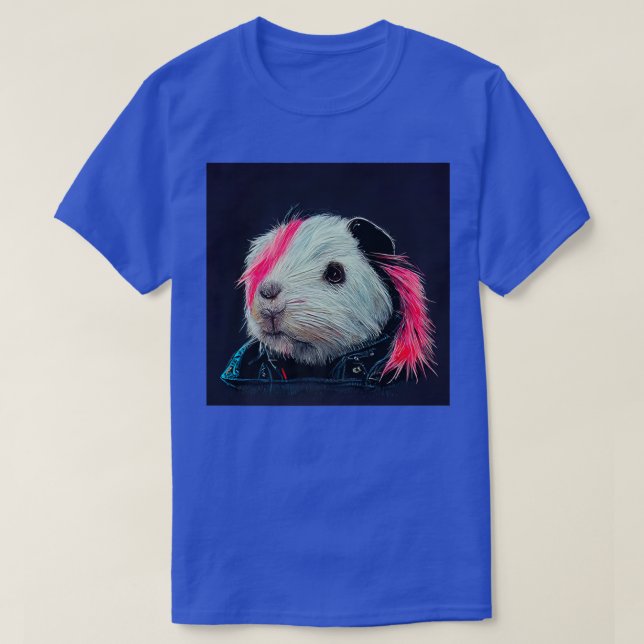 Punk Rock Guinea Pig In A Leather Jacket Premium T T-Shirt (Design Front)