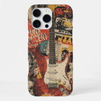 Punk Rock Guitar Collage Music Art for Rock Fans