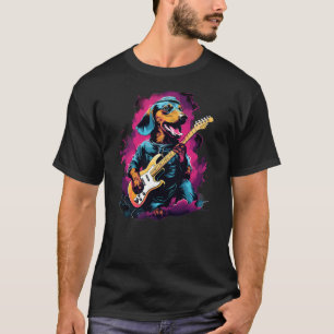 Punk Rock Guitar Dachshund Dog Guitarist T-Shirt