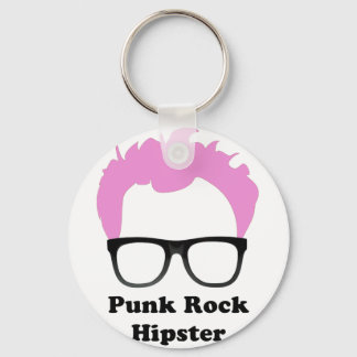 Punk Rock Hipster Key Ring
