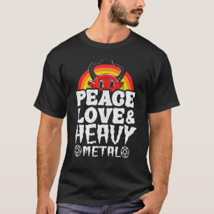 Punk Rock Kids Metal Rainbow Satan Peace Love & He T-Shirt