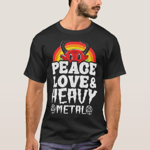 Punk Rock Kids Metal Rainbow Satan Peace Love & He T-Shirt