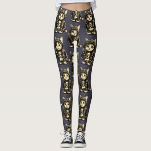 Punk Rock Kitten Cute Cat Design Leggings