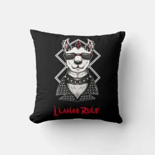 Punk Rock Llamas Rule Cushion