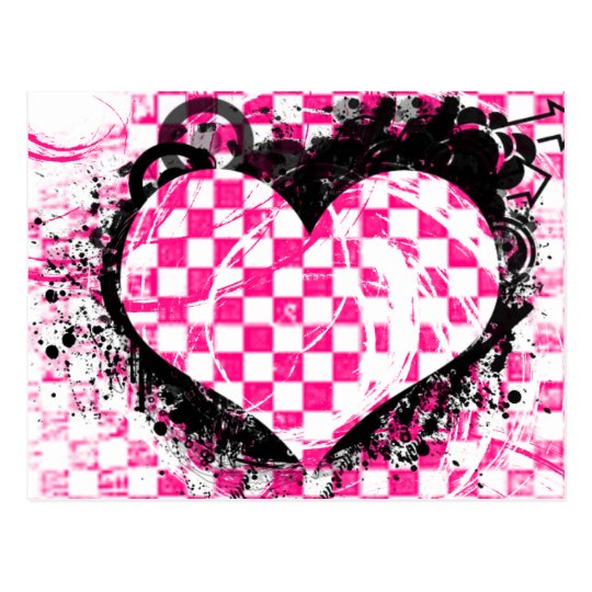 Punk Rock Love Wedding Announcement Postcard