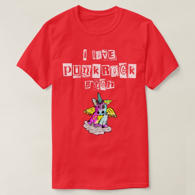 Punk Rock Metal Concert Festival Unicorn  7 T-Shirt (Design Front)