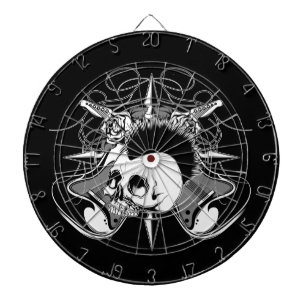 Punk Rock Mohawk Skull Roses Guitars Spikes Dartboard