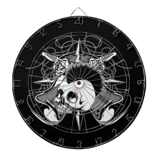 Punk Rock Mohawk Skull Roses Guitars Spikes Dartboard
