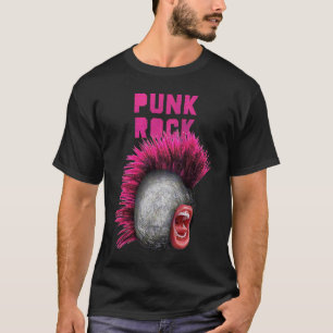 Punk Rock Mohawk Stone Cool Hair  Clever Oldies Mu T-Shirt
