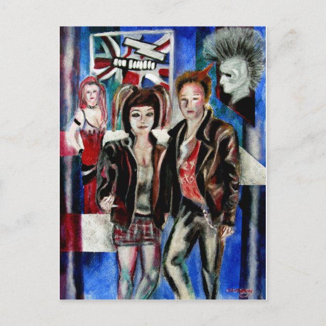 punk rock music fashion image postcard (Front)