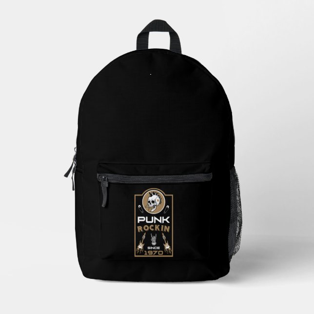 Punk Rock Music Nostalgia Since 1970 Printed Backpack (Front)