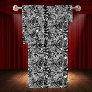 Punk Rock Musician Black & White Drawing Artist Bath Towel Set