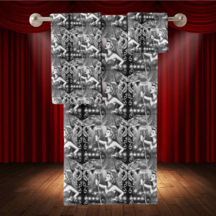 Punk Rock Musician Black & White Drawing Artist Bath Towel Set