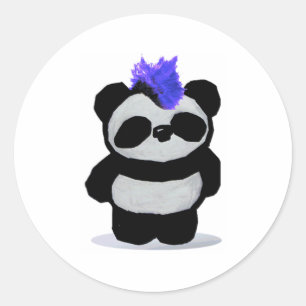 Punk Rock Panda Classic Round Sticker