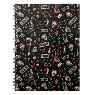 Punk Rock Pattern – Bold & Rebellious Notebook