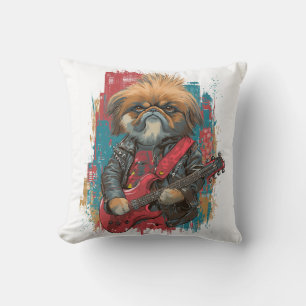Punk Rock Pekingese ï¿½ Rebel Dog Cushion