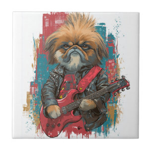 Punk Rock Pekingese � Rebel Dog Tile