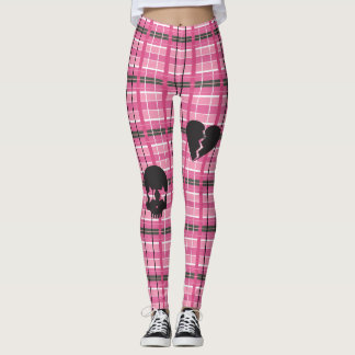 Punk Rock Pink Plaid Leggings