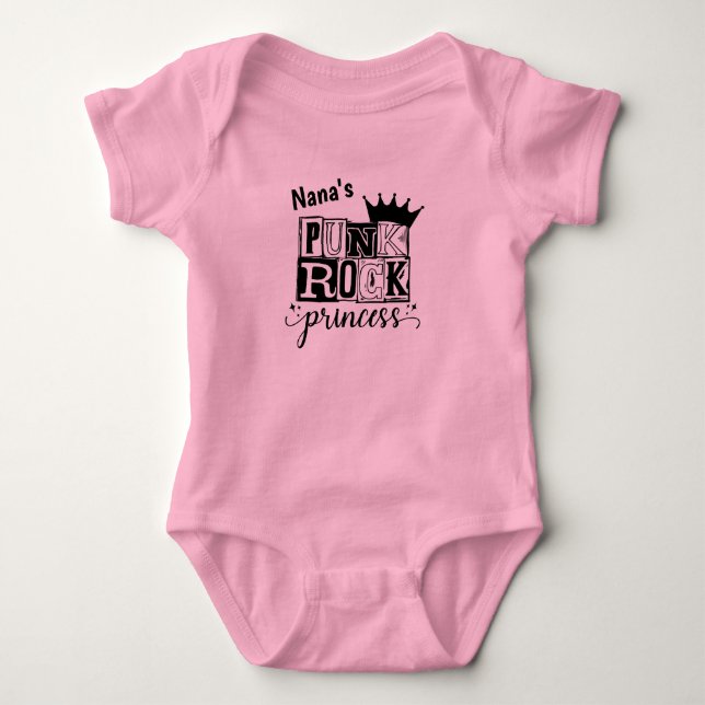 Punk Rock Princess Baby Bodysuit (Front)