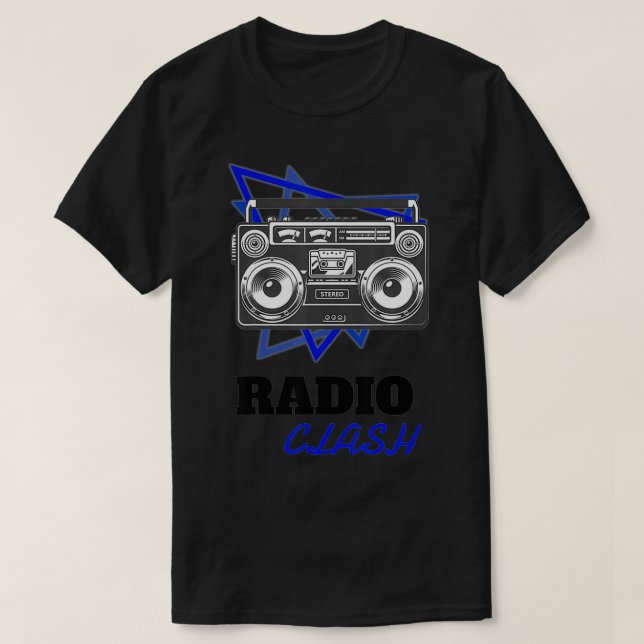 Punk Rock Radio Clash Retro Boombo Music  T-Shirt (Design Front)
