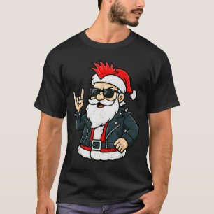 Punk Rock Santa Claus Emo Christmas Rocker Pajamas T-Shirt
