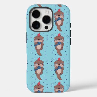 Punk Rock Sea Otter with Fish | Funny Animal Art iPhone 16 Pro Case