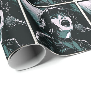 Punk Rock Singer Rebel Yell Music Lovers Wrapping Paper