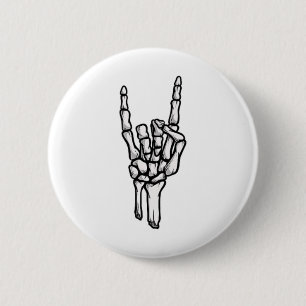 Punk Rock Skeleton Cool Rocker Halloween Men Women 6 Cm Round Badge