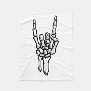 Punk Rock Skeleton Cool Rocker Halloween Men Women Fleece Blanket