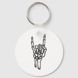 Punk Rock Skeleton Cool Rocker Halloween Men Women Key Ring