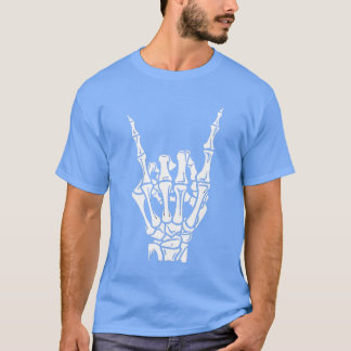 Punk Rock Skeleton Cool Rocker Halloween Men Women T-Shirt