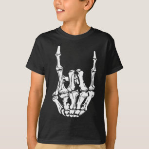 Punk Rock Skeleton Cool Rocker Halloween Men Women T-Shirt