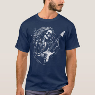 Punk Rock Skeleton Electric Guitar Music Rocker Me T-Shirt