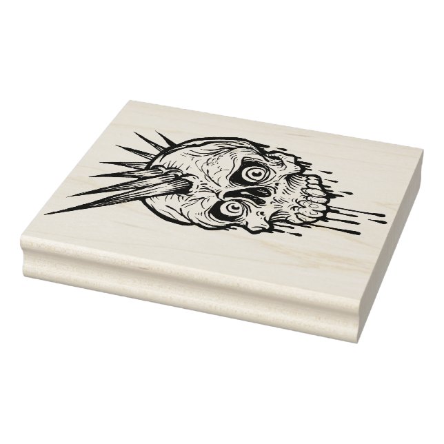  Punk Rock Skull Rubber Stamp (Stamp)