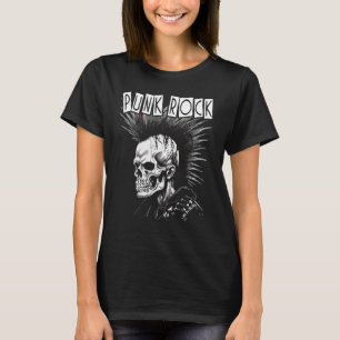 Punk Rock Skull Skeleton Mohawk Mohican Punk T-Shirt